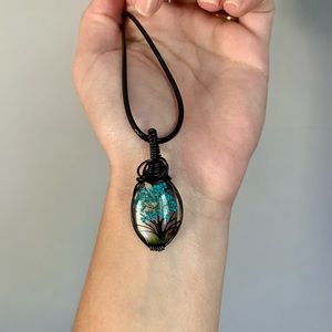 Upcycled Floral Pendant (Handcrafted, NWT)